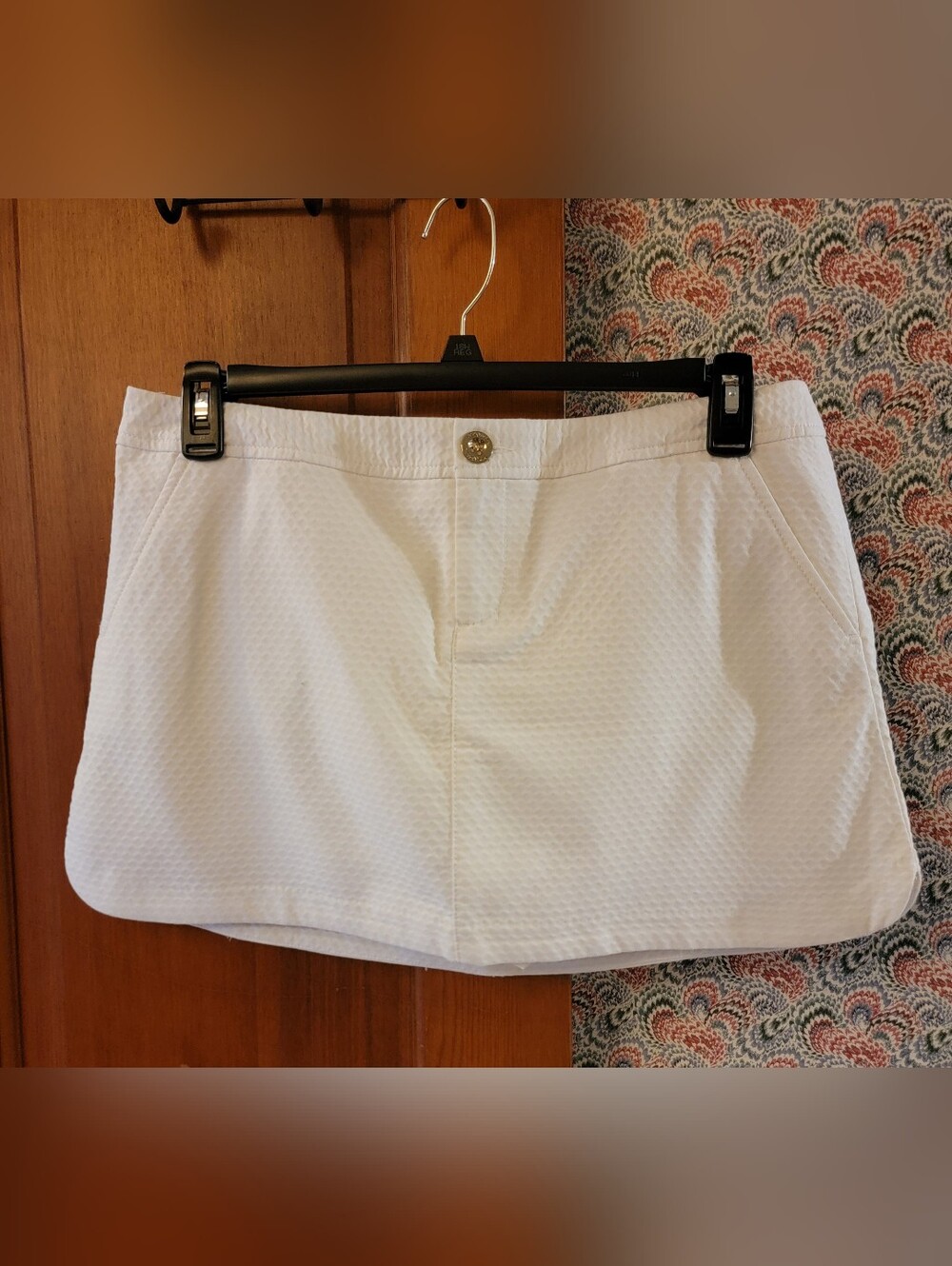 Lilly Pulitzer White Diamond Pique Skort 100% Cotton Golf Tennis Skirt
